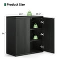 thumbnail image 6 of Set of 2 Fluted Sideboard Buffet Cabinet with Doors and Adjustable Shelves, Small Storage Cabinet for Kitchen,Living Room,Black, 6 of 10