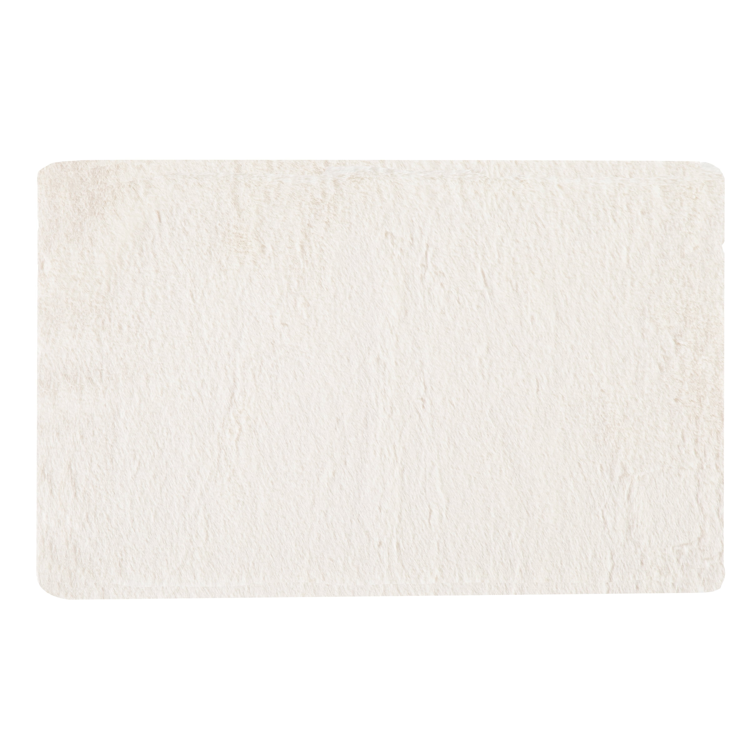 Home-Complete 21x34 Small Faux Fur Bath Mat for Hallway or Kitchen, Machine Washable Nonslip Rug, (Beige)
