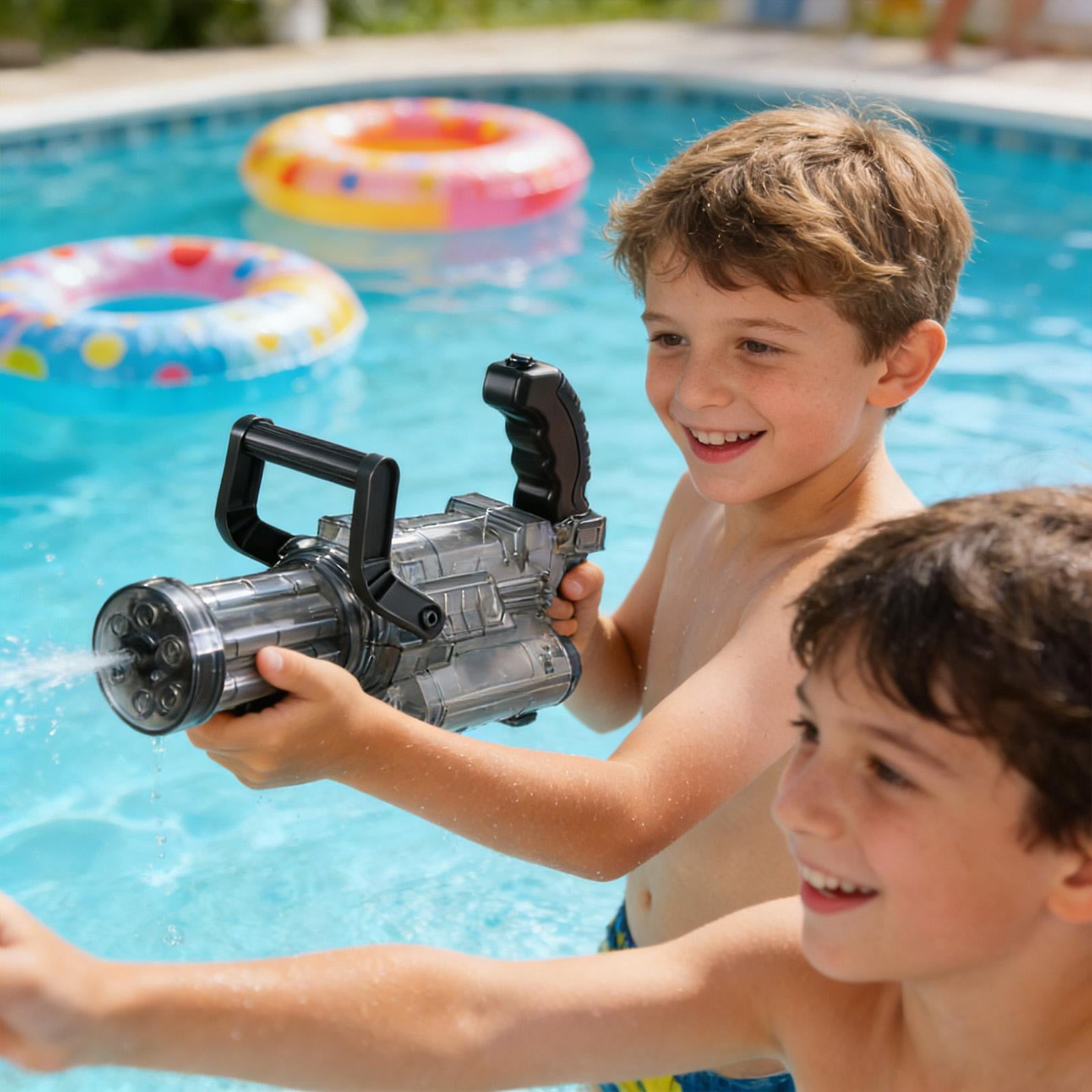 Water Gun Automatic, Water Blasters for Student, Toys Guns for Student, Blue Transparent 11X4 In, Rechargeable Pack 1 Pc, Outdoor Water Play, Outdoor Summer Toys for Student,