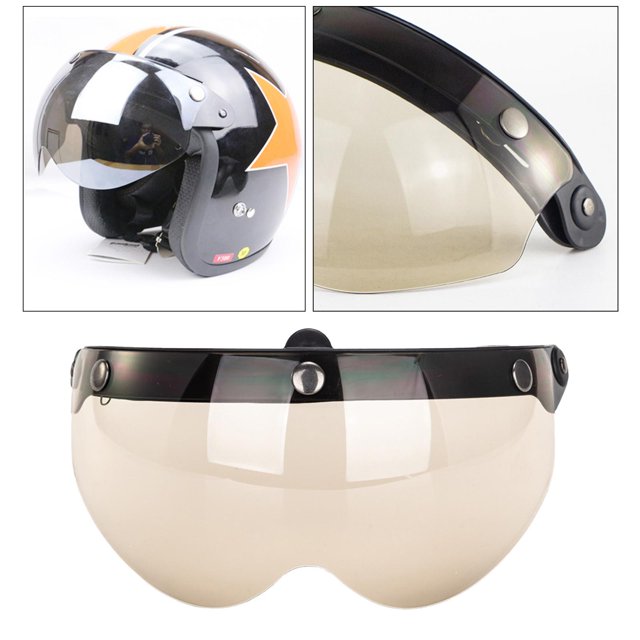 Lente de Visera Abatible de Vintage para Cascos de Motocicleta de 3 Botones, Accesorios Profesionales - marrón Yotijar visera de motocicleta