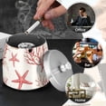 thumbnail image 4 of Yayeee Ashtray with Lid for Cigarette Smokeless Stainless Steel Home Ash Holder, White Starfish, 4 of 7