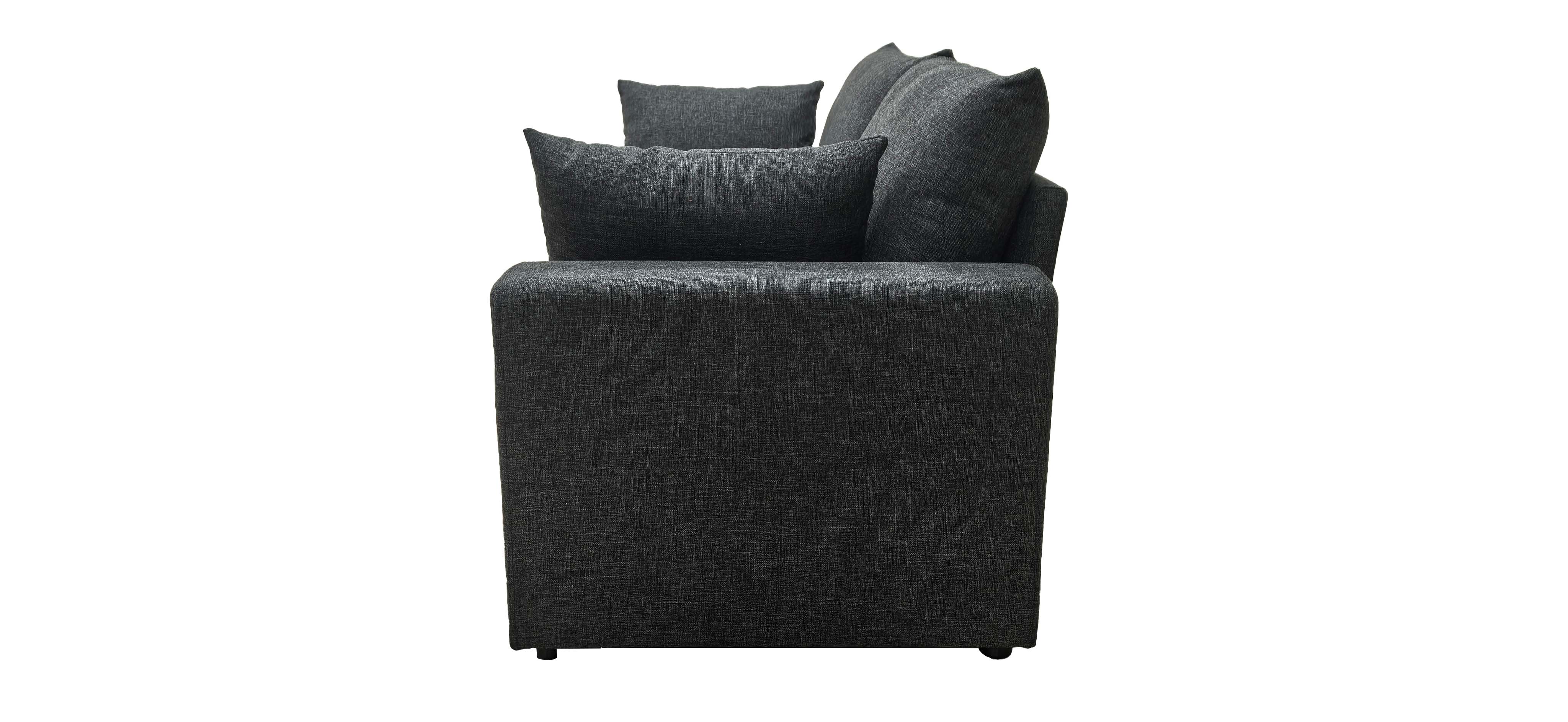 AENKYO 78" Modern Upholstered Sectional Sofa, Loveseat Couch with Deep Cushions and Pillows for Living Room，Dark Gray