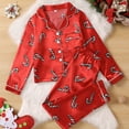 thumbnail image 4 of Christmas Pajamas for Women Long Sleeve Sleepwear Soft Button Down Loungewear Pjs Lounge Set Nightwear, 4 of 5