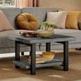 thumbnail image 3 of Alaterre Furniture Pomona 27" Metal and Solid Pine Wood Square Coffee Table, Rustic-Industrial Style, Slate Gray, 3 of 7