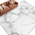 thumbnail image 2 of Marble Grey White Area Rug 5x7 FT, Non Slip Bedroom Throw Carpet, Cracked Rock Greyscale Fake Stone Washable Soft Floor Carpet Non-Shedding Rug for Dining Room Bedside Classroom Desk, 2 of 9
