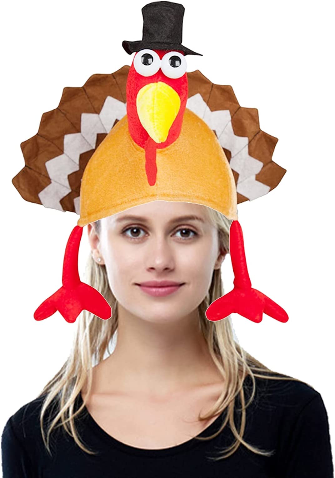 Thanksgiving Hat, 1 Pack Happiwiz Funny Roasted Cooked Turkey Hat Thanksgiving Day Hats Halloween Costume Dress Up - image 2 of 3