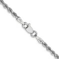 thumbnail image 3 of 14K White Gold Rope Chain Necklace 16 inch 2.25 mm Diamond-cut with Lobster Clasp, 3 of 4