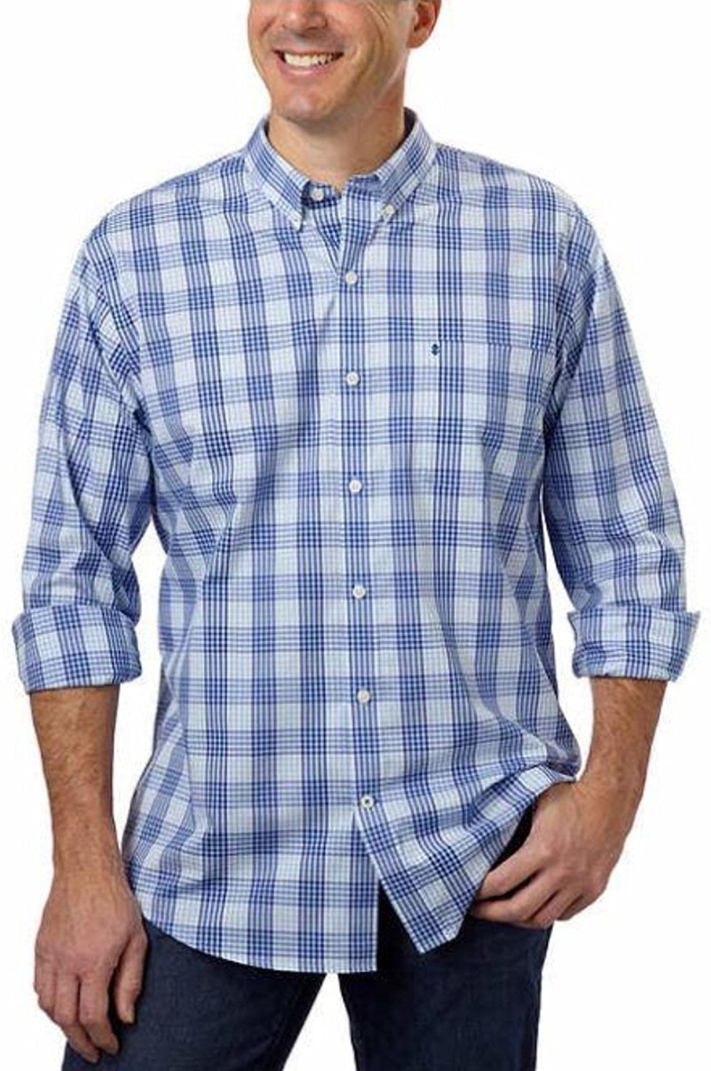 IZOD Men's Non Iron Stretch Long Sleeve Shirt - Walmart.com