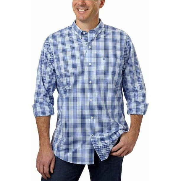 IZOD - IZOD Men's Non Iron Stretch Long Sleeve Shirt - Walmart.com 