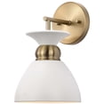 thumbnail image 2 of 60/7459 Nuvo Lighting Perkins - 1 Light Wall Sconce In Retro Modern Style-11.13 Inches Tall and 7 Inches Wide-Matte White/Burnished Brass Finish, 2 of 4