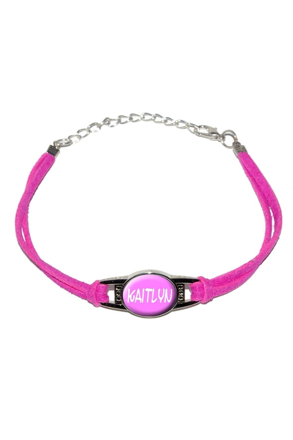 Kaitlyn - Name Novelty Suede Leather Metal Bracelet