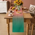 thumbnail image 2 of Red Green Ombre Table Runner 48 Inches Long Farmhouse Dress Scarves, Modern Art Gradient Orange Dining Tablerunner for Coffee Table/Kitchen Island/Party Décor, 13" x 48", 2 of 8