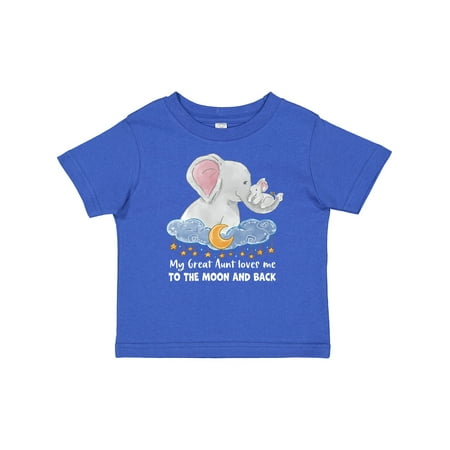 

Inktastic My Great Aunt Loves Me to the Moon and Back Elephant Family Gift Baby Boy or Baby Girl T-Shirt