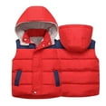 thumbnail image 4 of Esaierr Toddler Kids Hooded Warm Puffer Cotton Vest Coats1-12Y Soft Insulation Waistcoat Fall Winter Padded Thickened Sleeveless Jacket for Boys Girls, 4 of 9