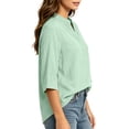 thumbnail image 6 of cocolona Womens 3/4 Sleeve V Neck Blouses Casual Loose Solid Color Shirts Basic Outfits Tops, 6 of 7