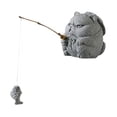 thumbnail image 4 of Estatua de gato de piedra para té, divertida decoración de escritorio, regalo para amantes del té, arte decorativo para mesa. Gato Pescador, 4 of 9