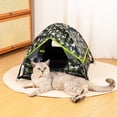 thumbnail image 2 of Casa tienda para gatos GDanes camuflaje con almohadilla suave para mascotas pequeñas y medianas, 2 of 7