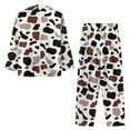 thumbnail image 5 of SCRAWLGOD Cow Print Women's Pjs Long Sleeve Button Pajamas for Women 2 Piece Lounge V-Neck Womens Pajama Set Fall Lightweight Woman Sleepwear Size XS, 5 of 7
