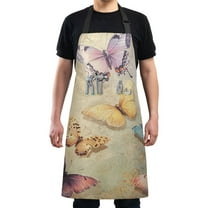 Colorful Butterflies on Neutral Chef Kitchen Apron with Pockets for Women Waterproof Aprons for Cooking Baking