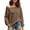 Coffee plus size off shoulder top a1, variant on BRELIL Women Plus Size Long Sleeve Off Shoulder Pullover Casual Loose Fall Tops Solid Basic Tee Shirts, White L