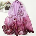 thumbnail image 1 of Nvzi Elegante bufanda cuadrada, nueva bufanda de gasa, moda de primavera, bufanda fina estampada, decoración, chal protector solar, 1 pieza (morado), 1 of 1