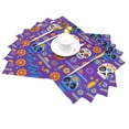 thumbnail image 2 of XMXT 1 Pcs Woven Placemats, Purple Colorful Skull Stain Resistant Anti-Skid Placemat for Kitchen Table, 12 x 18 inches, 2 of 6