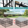 thumbnail image 4 of MEETWARM Large Outdoor Dog Kennel, Metal Heavy Duty Outdoor Indoor Pet Playpen, Anti-Rust Outdoor Dog Fence Dog Pens with Anti-UV & Waterproof Top Cover and Secure Lock for Backyard, 8'L x 8'W x 6'H, 4 of 8