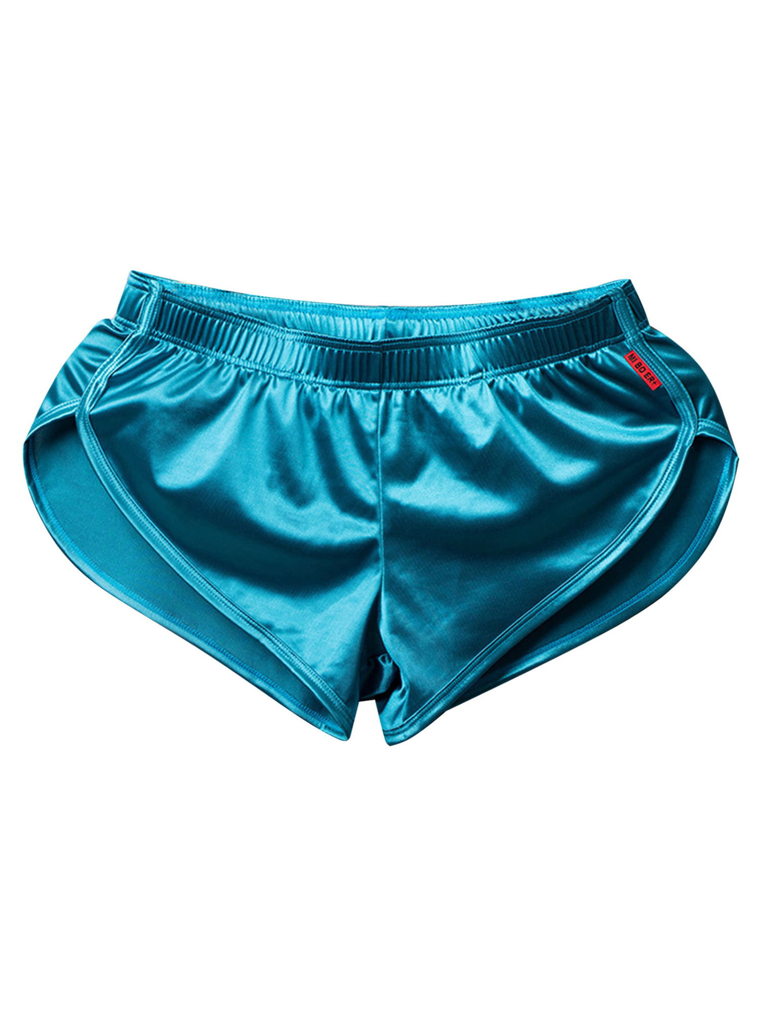 iixpin Men's Satin Side Split Running Shorts Elastic Waistband Gym