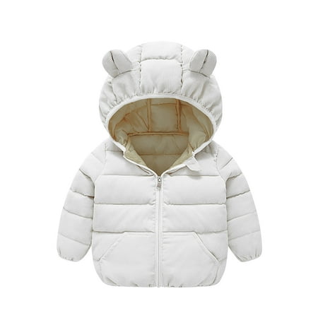 

Verugu Toddler Baby Girls Boys Winter Coat Thicken Warm Jackets Baby Hooded Snow Outwear Coat Kids Winter Warm Hooded Coat Jacket Thick Warm Zipper Coat White 3-4 Years