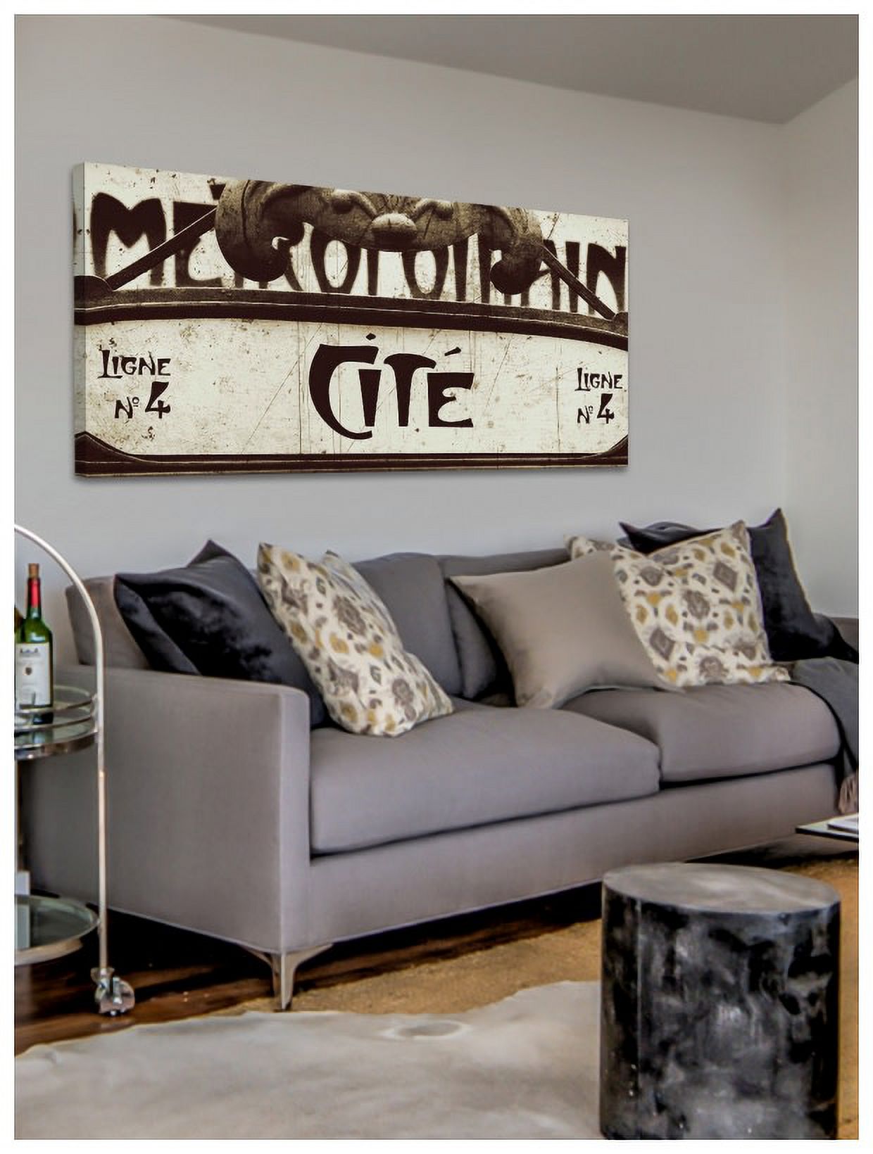 Marmont Hill Inc Marmont Hill - Paris Cite Metro Print on Canvas - Multi-color