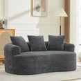 thumbnail image 4 of Curved Loveseat, Small Chenille Sofa with 3 Pillows, Deep Seat Couch for Apartment, Living Room, No Assembly Needed, 4 of 9