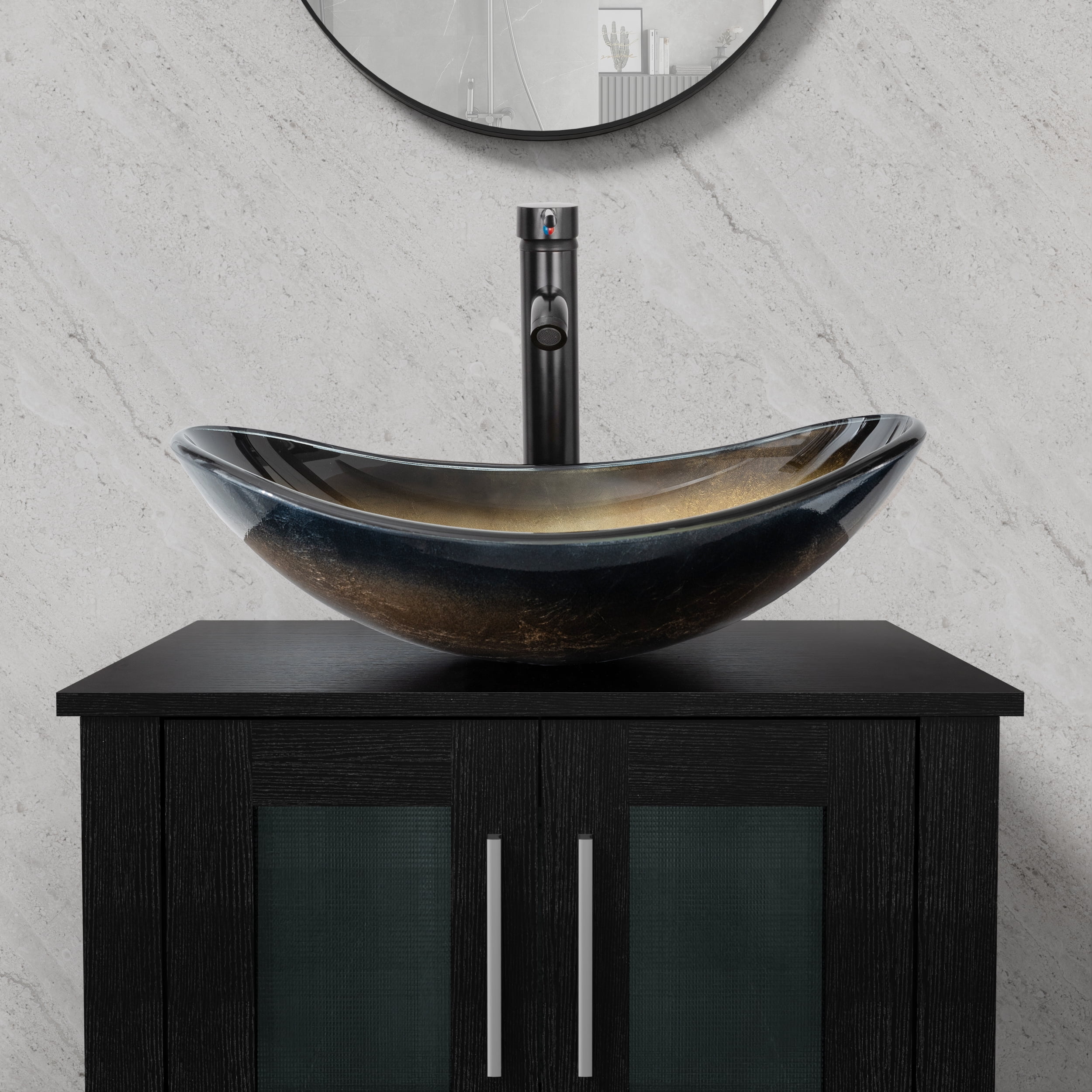 VS029CH 21" Stained Glass Bathroom Vessel Sink