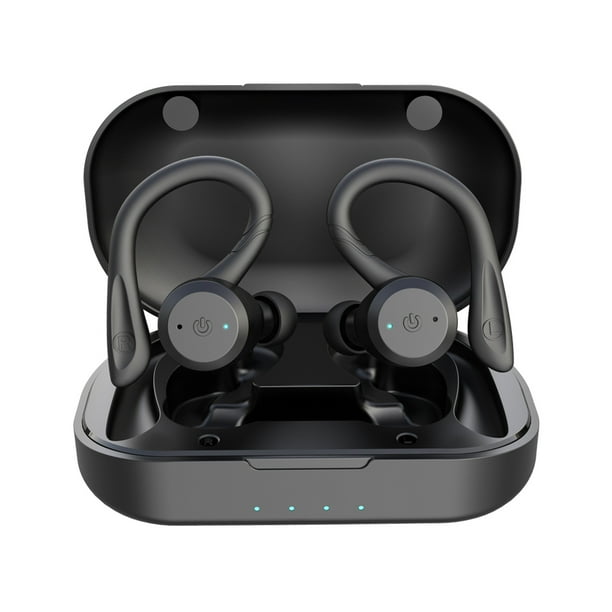 Auriculares Auriculares inalámbricos Cabina de carga Compatible con Bluetooth 5.0 Auriculares estéreo Auriculares deportivos con manos libres, Negro Methold EL000845-01B
