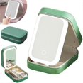 thumbnail image 1 of Portable LED Makeup Mirror Adjustable Brightness Travel Makeup Bag with Storage, Rechargeable Vanity Mirror with 3 Lighting Modes, 1 of 2