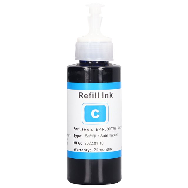 Whataatahia Recambio de tinta de sublimación Transferencia de calor Accesorio de impresión digital de 100 ml para R330 230 T60 T50 C