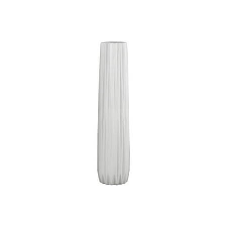Ribbed Ceramic - Urban Trends Collection: Ceramic Vase Matte Finish