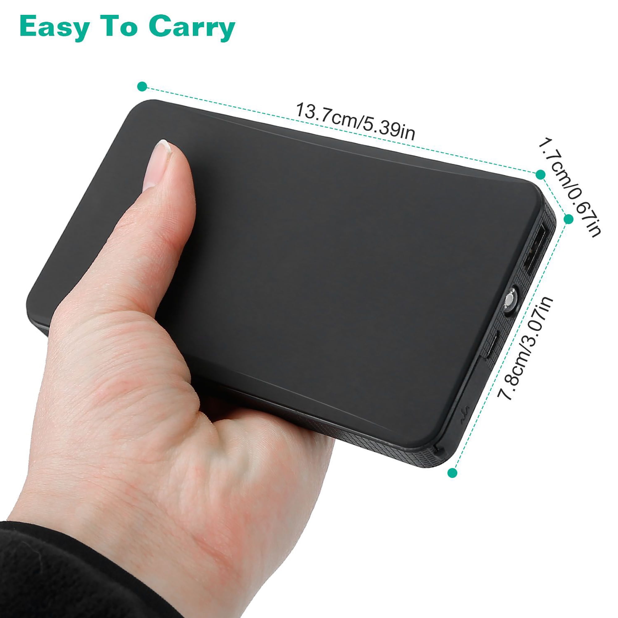 Portable 400A Jump Starter 20000mAh with Flashlight & USB Power Bank