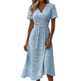 thumbnail image 2 of Summer Dresses for Women 2026 Short Sleeve Wrap V-Neck Modest Dresses A-Line Beach Vacation Dresses 2026, 2 of 7
