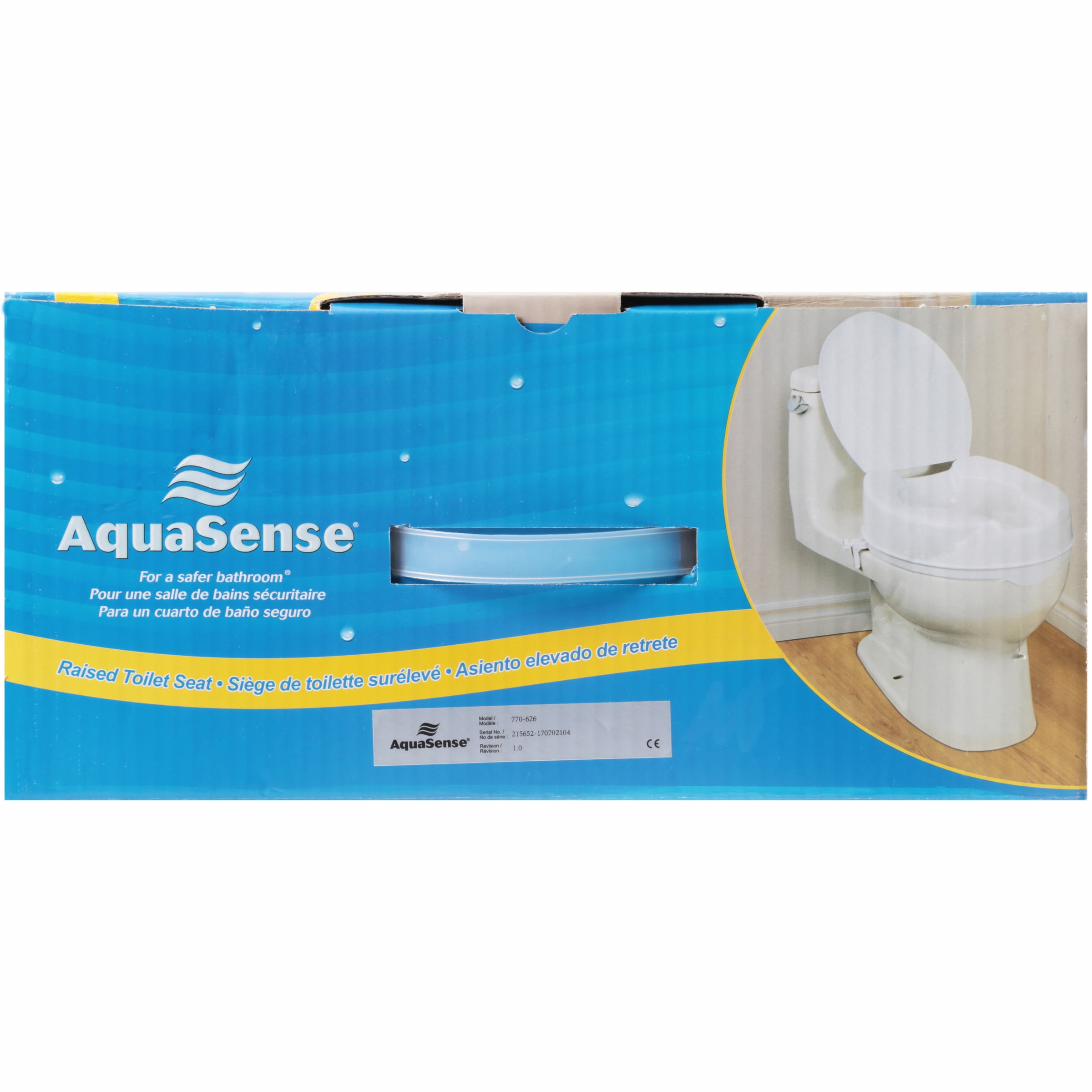 Aquasense raised toilet online seat with lid