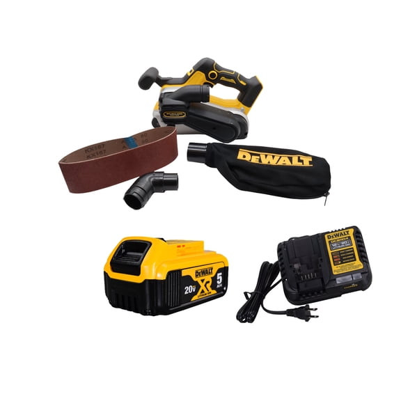 DeWalt DCW220B 20V MAX* Cordless Belt Sander with 5Ah Batteries & Charger