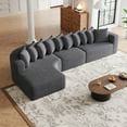 thumbnail image 6 of Modular Sectional Cloud Couch – Chenille Curved 3 Seat Sofa with Chaise, 10 Pillows, No Assembly Required, Modern L-Shaped Living Room Sofa, 6 of 9