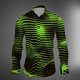 thumbnail image 1 of Camisa casual para hombre con ilusión óptica, impresión 3D, fiesta, calle, vaion, primavera y verano, solapa, manga larga, XS-6XL, tejido elástico, 1 of 6