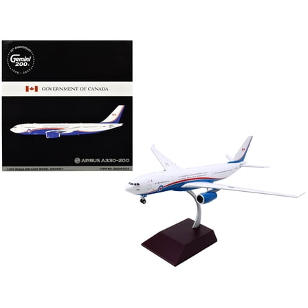 Airbus A330-200 Commercial Aircraft "Government of Canada" White and Blue w/Red 1/200 Diecast Model Airplane by GeminiJets