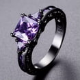 thumbnail image 2 of Pink/Purple Zirconia Band Women's Black Gold Filled Wedding Party Ring Size 6-10, 2 of 7