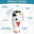 thumbnail image 2 of Yayeee 40oz Stainless Steel Tumbler with Straw and Handle Double-Wall Insulated Travel Water Bottle, Abstract Triangles, 2 of 8