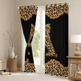 thumbnail image 3 of Erosebridal Fashion Women Letter A Theme Black Out Curtains,Kids Leopard Print Bows Curtains Pack of 2 (42x63 Each) For Cheetah Lovers, 3 of 7