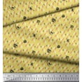 thumbnail image 2 of Soimoi Yellow Cotton Poplin Fabric Bee & Lady Bird Insect Print Fabric by the Yard 42 Inch Wide, 2 of 3