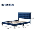 thumbnail image 3 of SAINSPEED Queen Size Bed Frame with Linen Button Tufted Headboard, Heavy Duty Mattress Foundation, and Noise-Free Design in Blue, 3 of 7