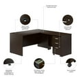 thumbnail image 3 of Series C 60W L Shaped Desk with Mobile File Cabinet in Mocha Cherry, 3 of 5