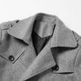 thumbnail image 4 of Olyvenn Fashion Men's Winter Coat Wool Trench Peacoat Classic Notched Collar Belted Overcoat Double Breasted Slim Fit Top Jacket Gray 10, 4 of 8